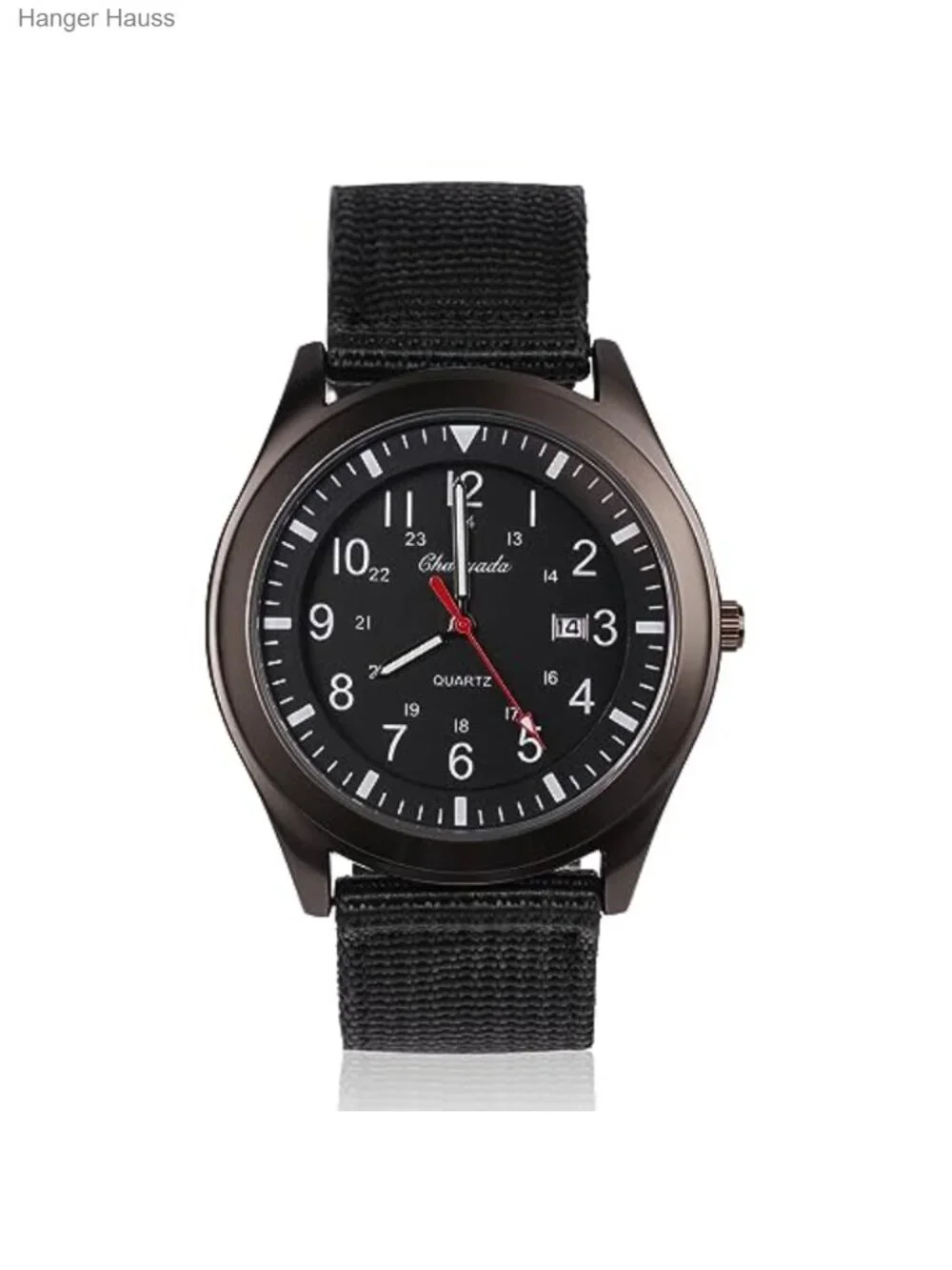 Analog Quartz Wrist Watch Military Time Luminous Hands Nylon Strap Date Calendar